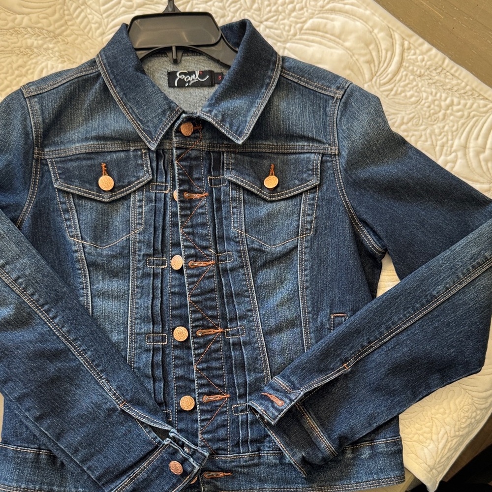 Earl Jeans Dark Blue Denim Jacket - Size Small
